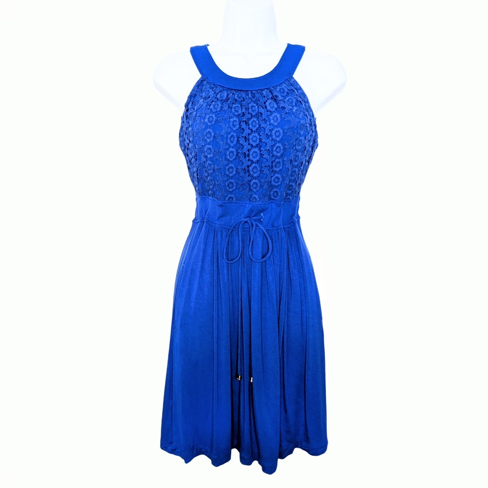 Calvin Klein Blue Lace Midi Dress